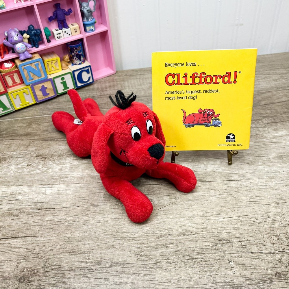 Clifford the Big Red Dog Plush & Clifford Takes a Trip Scholastic Book Set